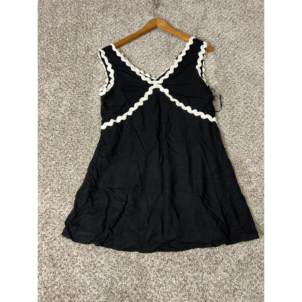 Petal & Pup Black Mini Dress with Cream Trim